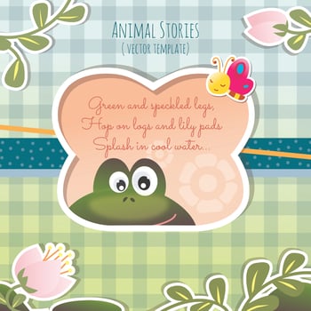 Children's Engaging Animal Stories Frog Template vector