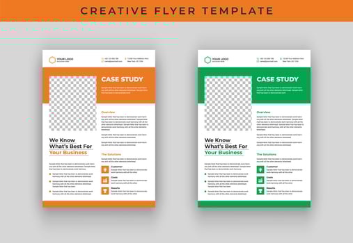 Case study flyer template vector