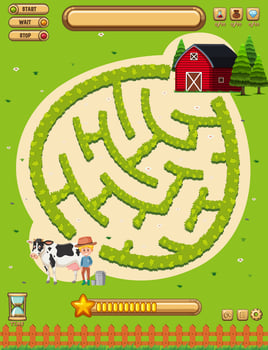 A Farmland Board Game Template vector