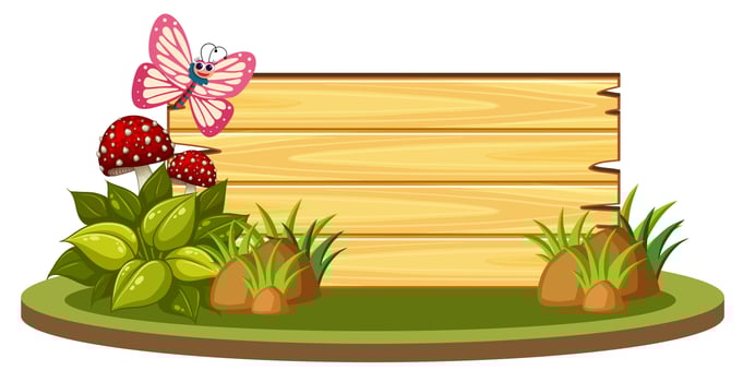 wooden banner on white  vector