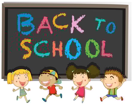Back to School Message on Chalkboard vector