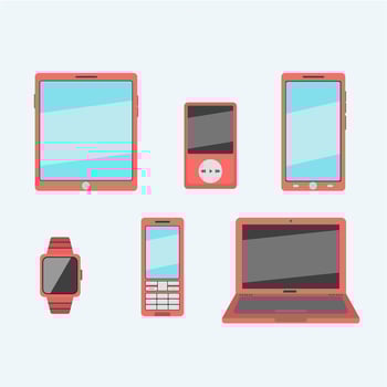 Mobile Device Gadget Flat Icons vector