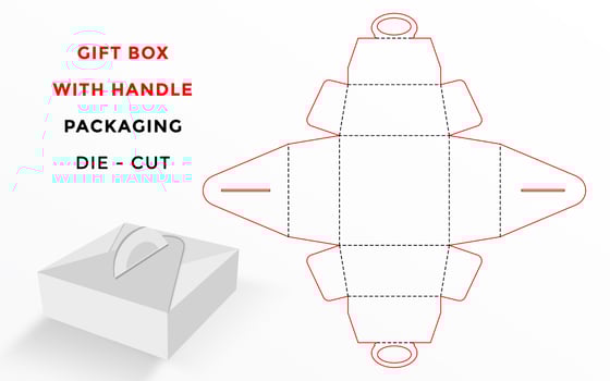 Die Cut Template for Gift Box with Handle vector