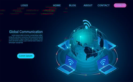 Global Communication Internet Network Around the Planet vector