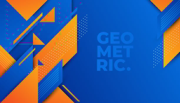 Abstract blue and orange geometric pattern vector