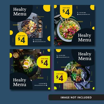 Elegant Food Social Media Post Blue vector