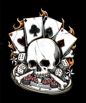 Poker Skull Illustration vector