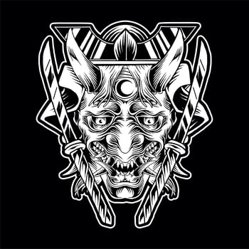 Oni Mask Illustration vector