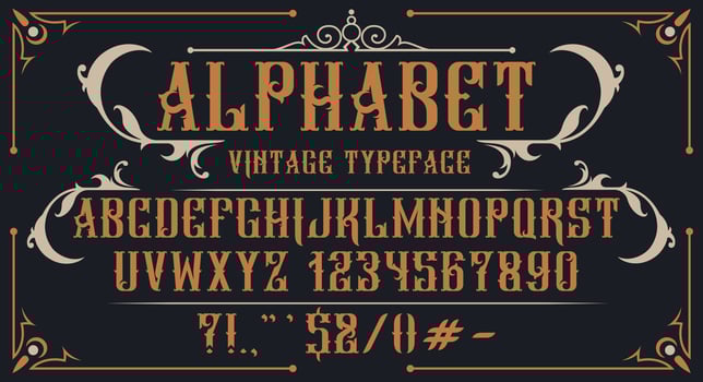 Decorative Vintage Alphabet vector