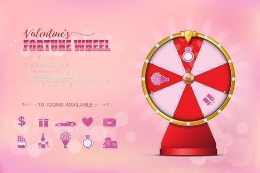 Valentine Spinning Fortune Wheel vector