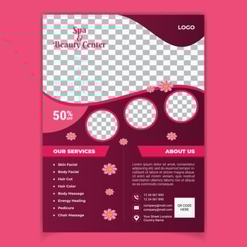 Beauty Salon Spa Flyer Template vector