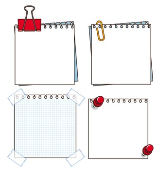 Paper Note on White Background vector