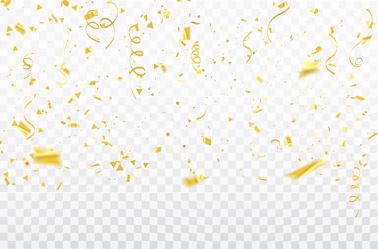 Confetti and Gold Ribbons vector