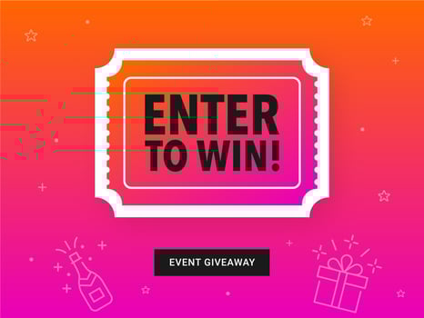 Colorful Enter To Win Ticket Banner vector