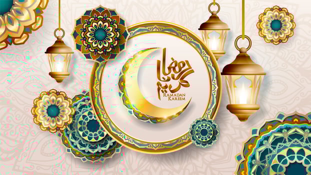 Ramadan Kareem Lantern Background vector