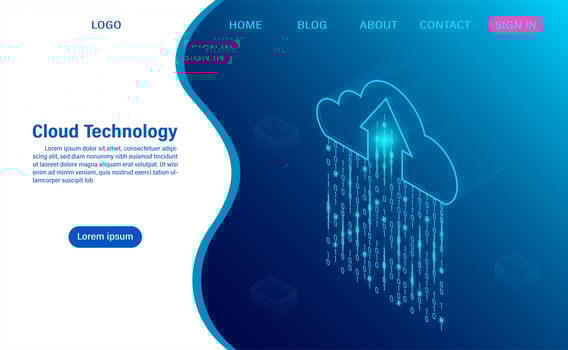 Cloud Computing Landing Page vector