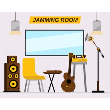Jamming Room with Instruments vector