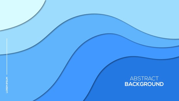Blue 3D paper cut style poster vector