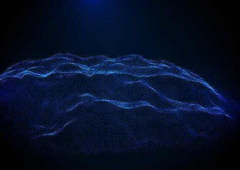 Abstract Terrain Background of Cyber Dots vector