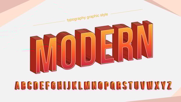 Modern Red Orange Bold Typography Design vector