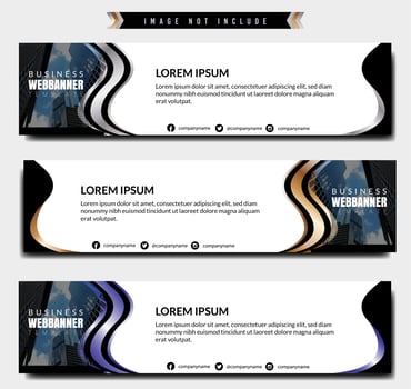 Corporate Metallic Wave Banner Template vector