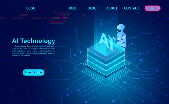 Robot and Server Technology vector