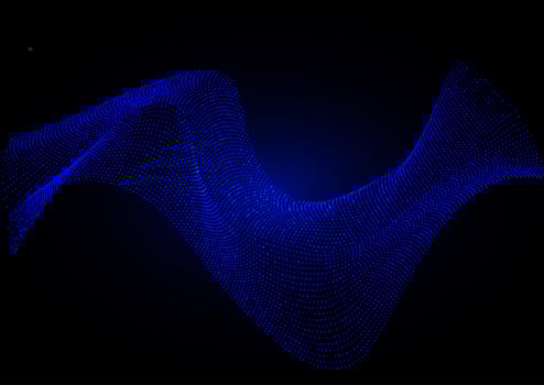 Blue Flowing Wave of Dots vector