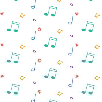 Pattern with Music Notes vector