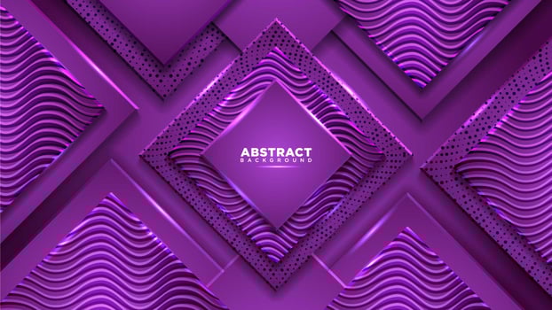 Purple diamond composition with geometric shapes vector
