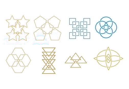 Set of abstract shape icon elements vector