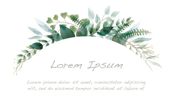 Watercolor Botanical Arch Border vector