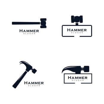 Hammer icon or logo set vector