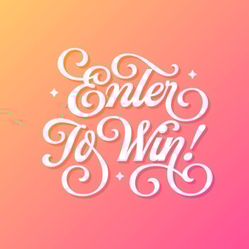 Enter To Win Calligraphy Typography vector