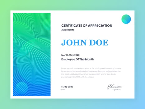 Modern Certificate Of Appreciation Template vector