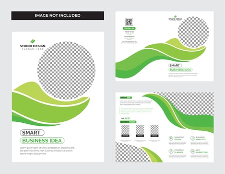 Shades of Green Bi-fold Brochure and Flyer vector
