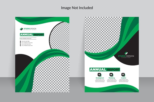 Business Annual Report Template with Green Details vector
