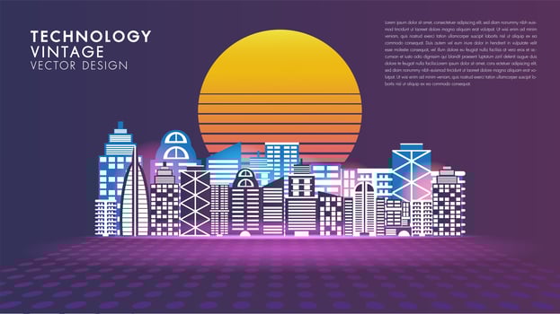 Vintage style social innovation smart city poster vector