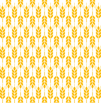 Yellow wheat ears seamless pattern vector