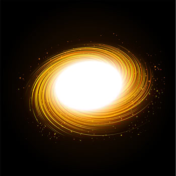 Rotating Yellow Light Shiny With Sparkles Flat Perspective View vector