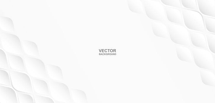Geometric shape white embossed background vector