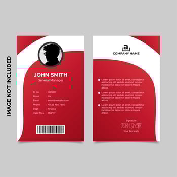 Corporate Gradient Red Employee ID card Template vector