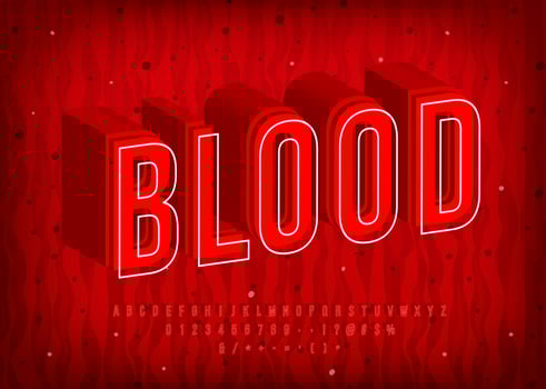 Blood Alphabet with thermal hot letters vector