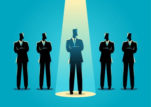Businessman Silhouette in the Spotlight vector