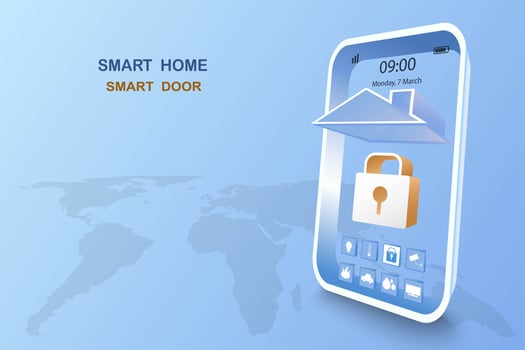 Smart home with door control vector
