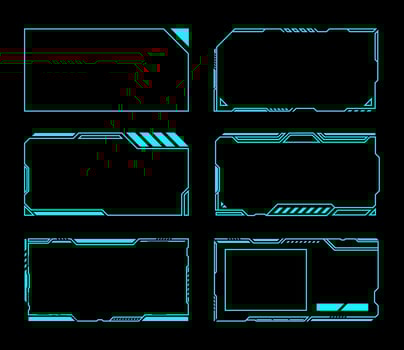 Furturistic HUD Window Set vector