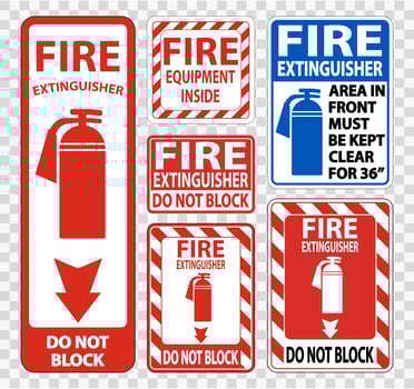 Fire Extinguisher Sign Symbol Sign Set vector