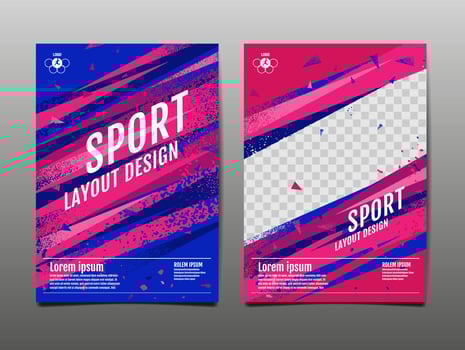Abstract Red and Blue Sports  Template  Set vector