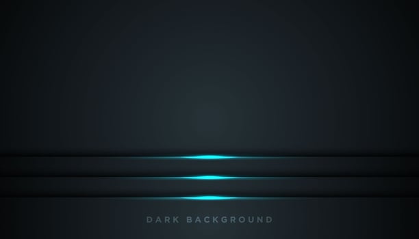 Black Background with Shining Blue Lines Across Bottom vector