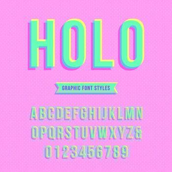 Holographic Overprint Pop Alphabet vector