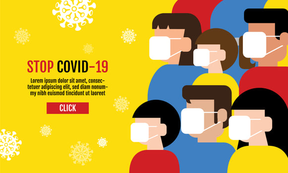 People Wearing Masks Covid-19 Design  vector
